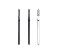 STALEKS PRO Lot de 3 fraises diamantées pour ongles, 2,3 x 8 mm. Forme cylindrique arrondie (grain moyen)