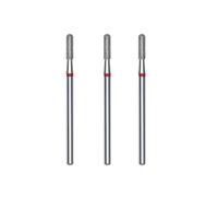 STALEKS PRO Lot de 3 fraises diamantées pour ongles, 2,3 x 8 mm, forme de cylindre arrondi (grain fin)