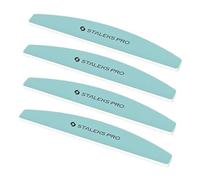 STALEKS PRO Lot de 4 limes à ongles souples en forme de demi-lune Grain 400/3000 EVA