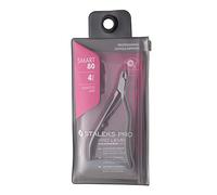 Staleks Pro Pince à cuticules professionnelle de 4 mm avec ressort, acier inoxydable, affûtage manuel NS-80-4