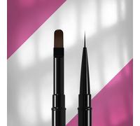 STALEKS PRO Pinceau à ongles double face noir pour UV, Builder & Nail Art, série de pinceaux professionnels (liner 10 mm et pinceau gel 11 mm)