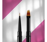 STALEKS PRO Pinceau à ongles double face noir pour UV, Builder & Nail Art, série de pinceaux professionnels (liner 7 mm et pinceau ombre 11 mm)