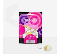 STALEKS PRO Pododisque 50 disques abrasifs adhésifs avec base souple de 25 mm (L) pour tour à ongles, spécial pédicure (grain 80)