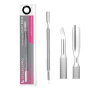 STALEKS PRO Poussoir cuticules Pointe arrondie et pointe nettoyante Manucure Pédicure Acier Inoxydable Smart 50/6