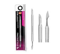 STALEKS PRO Repousse cuticule incliné + cleaner Manucure Pédicure Acier Inoxydable Expert 90/3