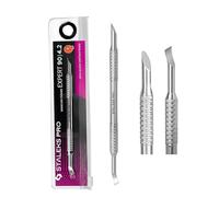 STALEKS PRO Repousse-cuticules incliné + nettoyant plié Manucure Pédicure Acier Inoxydable Expert 90/4.2