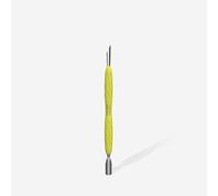 STALEKS PRO UNIQ 10 & 11 Set de repousse-cuticules - Type 1 (rond large + rond étroit) & type 2 (oblique + anneau) - Outil de manucure professionnel avec poignée en silicone PQ-10/1y ; PQ-10/2y (PQ-10