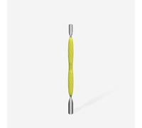 STALEKS PRO UNIQ 10 & 11 Set de repousse-cuticules - Type 1 (rond large + rond étroit) & type 2 (oblique + anneau) - Outil de manucure professionnel avec poignée en silicone PQ-10/1y ; PQ-10/2y (PQ-10