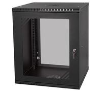 Stalflex Armoire à Crémaillère 19" 12U 600mm Porte Vitrée Noir S-RC19-12U-600GB