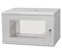 Stalflex Armoire à Crémaillère 19" 6U 450mm Porte Vitrée Gris RC19-6U-450GG