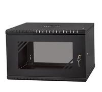 Stalflex Armoire à Crémaillère 19" 6U 450mm Porte Vitrée Noir RC19-6U-450GB
