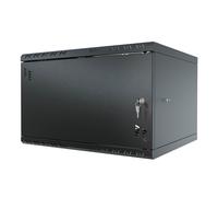 Stalflex Armoire à Crémaillère 19" 6U, 450mm, Porte métallique, Noir S-RC19-6U-450MB