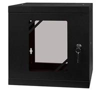Stalflex Armoire à Crémaillère 10" 6U 300mm Porte Vitrée Noir RC10-6U-300GB