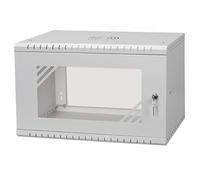 Stalflex Armoire à Crémaillère 19" 6U, 350mm, Porte Vitrée, Gris RC19-6U-350GG