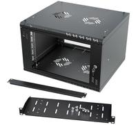 STALFLEX Armoire Réseau 6U et Etagere 19 Pouces 1U Kit - Baie Informatique et Baie de Brassage en Acier - Capacité de Charge 25 kg - Profondeur Variable - Armoire Informatique