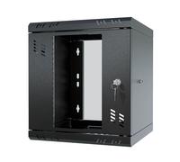 Stalflex Baie de Brassage 10" 6U, 300 mm, Porte Vitrée, Noire | Coffret Réseau Compact Mural S-RC10-6U-300GB
