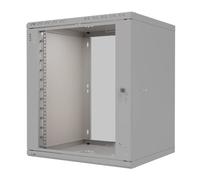 Stalflex Baie de Brassage 19" 12U 600 mm Porte Vitrée Grise | Montage Rapide, Ventilée, Fermable S-RC19-12U-600GG