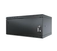 Stalflex Baie de Brassage 19" 4U, 350 mm, Porte Métallique, Noir – Coffret Réseau Compact avec Ventilation et Serrure S-RC19-4U-350MB