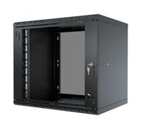 Stalflex Baie de Brassage 19" 9U 450 mm Noire avec Porte Vitrée | Montage Facile, Ventilée, Fermant à Clé S-RC19-9U-450GB