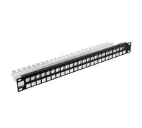 Stalflex Panneau de brassage modulaire 24 ports 19" 1U noir pour modules Keystone PPM19-1U-24P-B