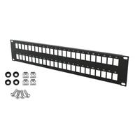 STALFLEX Panneau de Brassage pour Armoire Réseau - 48 Ports - Modulaire - Panneau de Brassage 2U 19 Pouces - pour modules Keystone - Montage en Baie de Serveur - Rack