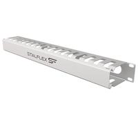 Stalflex Plateau de Gestion de Câbles 19 Pouces 1U - Cache Câble en Acier