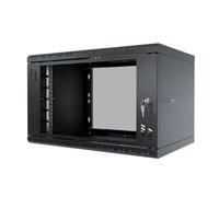 Stalflex Armoire à Crémaillère 19" 6U 350mm Porte Vitrée Noir S-RC19-6U-350GB
