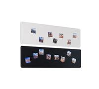 STALFOM 2x Panneau Magnétique en Acier Mural Noir+Blanc 80x22 Tableau Magnétique Plaque à Visser Aimanté Idéal pour Mur