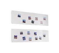 STALFORM 2 x Metal Tableau Magnétique Mural Blanc 80x22 cm, Plaque Aimanté, Acier Inoxydable, Cuisine, Bureau, Chambre D'enfant, pour Lettres Magnétiques, Chiffres, Notes, Photos