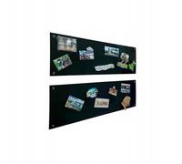 STALFORM 2x Léger Metal Tableau Magnétique Mural Noir 62,5x20 cm, Plaque Aimanté, Acier Inoxydable, Cuisine, Bureau, Chambre D'enfant, pour Lettres Magnétiques, Chiffres, Notes, Photos