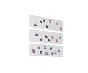 STALFORM 3 x Metal Tableau Magnétique Mural Blanc 80x22 cm, Plaque Aimanté, Acier Inoxydable, Cuisine, Bureau, Chambre D'enfant, pour Lettres Magnétiques, Chiffres, Notes, Photos