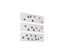 STALFORM 3x Léger Metal Tableau Magnétique Mural Blanc 62,5x20 cm, Plaque Aimanté, Acier Inoxydable, Cuisine, Bureau, Chambre D'enfant, pour Lettres Magnétiques, Chiffres, Notes, Photos