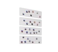 STALFORM 4 x Metal Tableau Magnétique Mural Blanc 80x22 cm, Plaque Aimanté, Acier Inoxydable, Cuisine, Bureau, Chambre D'enfant, pour Lettres Magnétiques, Chiffres, Notes, Photos