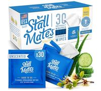 Stall Mates Wipes Witch Hazel : lingettes flushables | Individually Wrapped | Travel Friendly | Soothing Witch Hazel | Unscented with Cucumber, Aloe and Chamomle | (30 onthe-go singles)