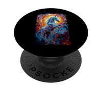 Stallion Mystic Cheval Sauvage Cheval Crinière Hobby Horsing PopSockets PopGrip Adhésif