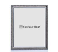 Stallmann Design Cadre baroque “OIA” | 40 x 50 cm | Argent | Cadre en bois véritable antique | avec verre d'art | Cadre photo en bois style vintage