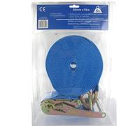 STALLON - Sangle À Cliquet - Capacité 5 Tonnes - Contient 1 Sangle En 2 Parties, 1 Cliquet & 2 Crochets En Acier En Forme De J - 50mm x 10m