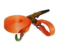 Stallon - Sangle À Cliquet - Capacité 5 Tonnes - Contient 1 Sangle en 2 Parties, 1 Cliquet & 2 Crochets en Acier en Forme De J - 50mm x 10m