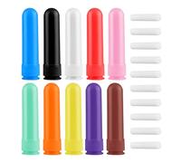 Stalora 10PCS Inhalateur Nasal pour Huiles Essentielles avec Mèches, Tubes Réutilisables Vides pour Aromathérapie, Accessoires pour Nez, Stick Portable pour Inhalation, 10 Couleurs