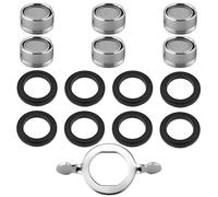 Stalora 15 pcs Mousseur Robinet M24 Acier Inoxydable, Économiseur d'Eau avec Filtre, Économiseur Aerateur Robinets Anti Calcaire, Comprend 8 Joints et 1 Clé, Kit pour Cuisine et Salle de Bain