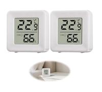 Stalora 2 pcs Mini Thermomètre LCD, Hygromètre Numérique Sans Fil, Thermomètre Intérieur DigitalMesure de l'Humidité pour Intérieur, Chambre de Bébé, Maison, Salon, Bureau, Serre
