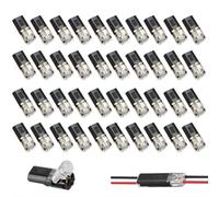 Stalora 40 pcs Connecteurs Électriques Étanches, Connecteur Rapide 12V pour Voiture, 2 Broches Raccord de Câble, Compatible 18-22 AWG, Idéal pour Fils et Électricité, Connection Étanche et Fiable