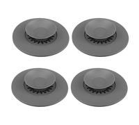 Stalora 4pcs Bouchon de Silicone Universel pour Baignoire, Lavabo, Évier, Cuisine et Salle de Bain - Anti-Odeur et Anti-Cheveux, Drain Stopper avec Ventouse pour Douche et Bain
