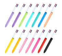 Stalora Lot de 14 Stylos à Bille Rétractables, 4 en 1 Stylo 4 Couleurs, 1,0 mm Stylos Multicolores à Encre pour Écriture Quotidienne, Fournitures Scolaires et Bureau, Prise de Notes et Journal