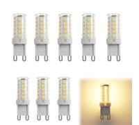 Stalora Lot de 8 Ampoules LED G9 3W, Équivalent Halogène 30W, Blanc Chaud 3000K, 380LM, Culot G9 Standard, Non Dimmable, 220V, Économie d'Énergie pour Lustre, Applique Murale, Éclairage Intérieur