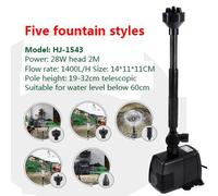 StalSUN jardin sécuritaires de poissons fontaine pompe subSN pompe cycle d'oxygénation HJ-743 943 1543 1843 champignon douche fontaine - Type HJ-1543-EU adapter 220V