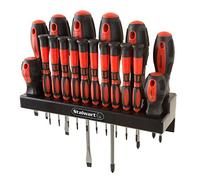 Stalwart - 75-HT4088 - Jeu de 18 tournevis avec support mural et embouts magnétiques, kit de précision comprenant des tournevis plats, cruciformes et Torx