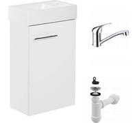 Stamar | Armoire de salle de bain, avec lavabo, petite armoire de salle de bain, avec robinetterie, 50 cm