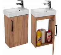 Stamar | Armoire de salle de bains, avec lavabo, 50 cm, chêne doré