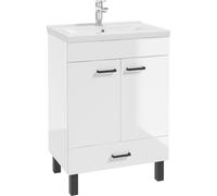Stamar | Armoire de salle de bains, combinaison de lavabo au sol, style, 50 cm, haute brillance